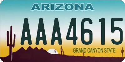 AZ license plate AAA4615