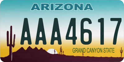 AZ license plate AAA4617