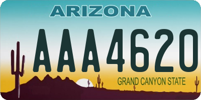 AZ license plate AAA4620