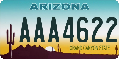 AZ license plate AAA4622
