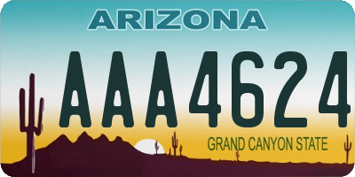 AZ license plate AAA4624