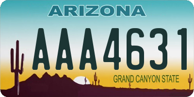 AZ license plate AAA4631