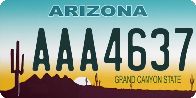 AZ license plate AAA4637