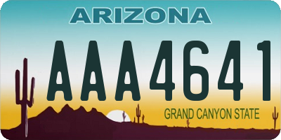 AZ license plate AAA4641