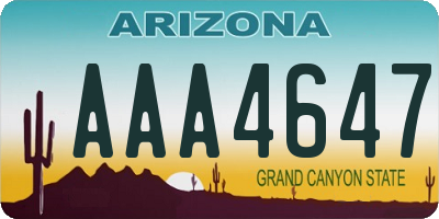 AZ license plate AAA4647