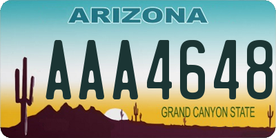 AZ license plate AAA4648