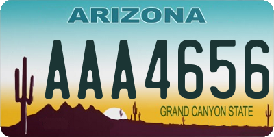 AZ license plate AAA4656