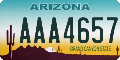 AZ license plate AAA4657