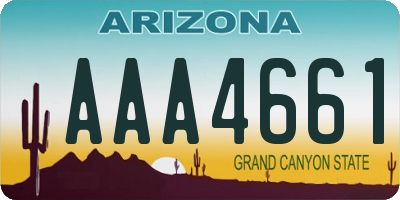 AZ license plate AAA4661