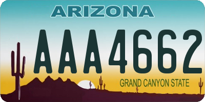 AZ license plate AAA4662