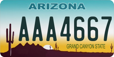 AZ license plate AAA4667