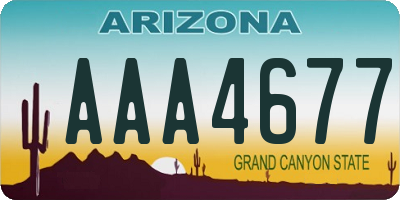 AZ license plate AAA4677