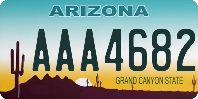 AZ license plate AAA4682
