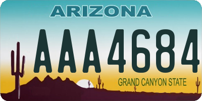 AZ license plate AAA4684