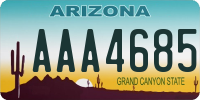 AZ license plate AAA4685
