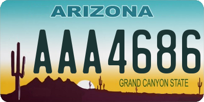 AZ license plate AAA4686