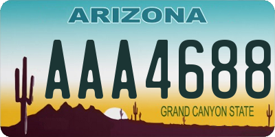 AZ license plate AAA4688