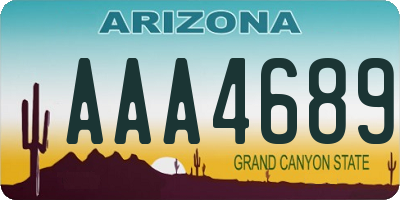 AZ license plate AAA4689