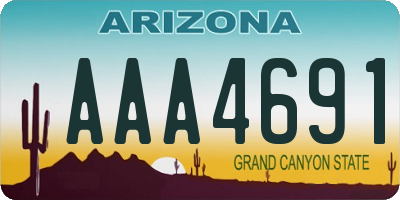 AZ license plate AAA4691