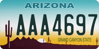 AZ license plate AAA4697