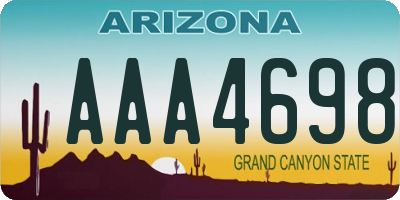 AZ license plate AAA4698