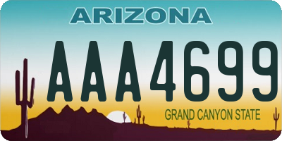 AZ license plate AAA4699