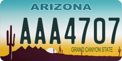 AZ license plate AAA4707