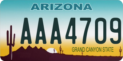 AZ license plate AAA4709