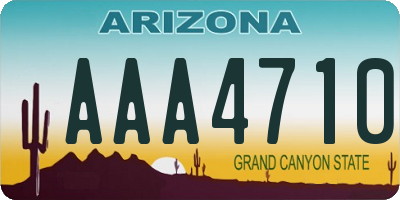 AZ license plate AAA4710