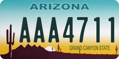 AZ license plate AAA4711