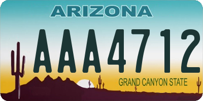 AZ license plate AAA4712