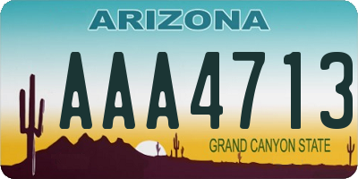 AZ license plate AAA4713