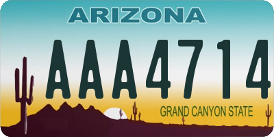 AZ license plate AAA4714