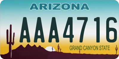 AZ license plate AAA4716