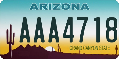 AZ license plate AAA4718