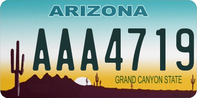 AZ license plate AAA4719