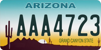 AZ license plate AAA4723