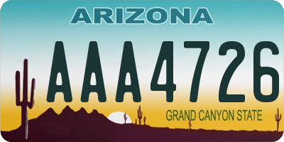 AZ license plate AAA4726