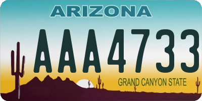 AZ license plate AAA4733