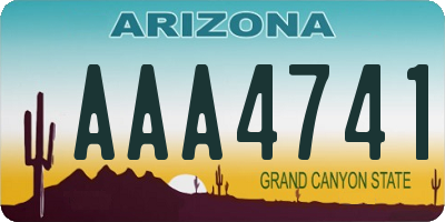 AZ license plate AAA4741