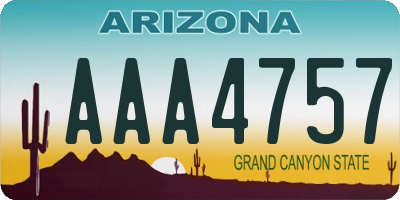 AZ license plate AAA4757
