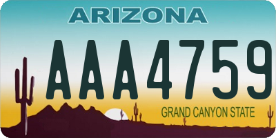 AZ license plate AAA4759