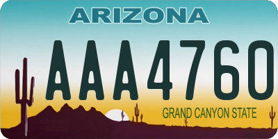 AZ license plate AAA4760