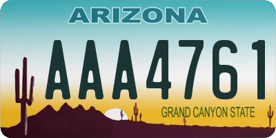 AZ license plate AAA4761