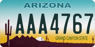 AZ license plate AAA4767