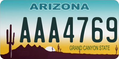 AZ license plate AAA4769