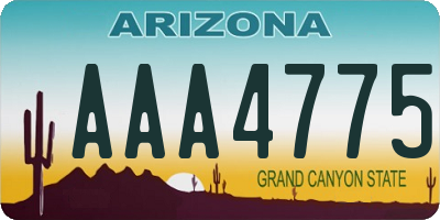 AZ license plate AAA4775