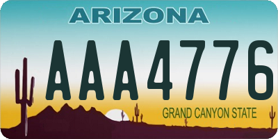 AZ license plate AAA4776