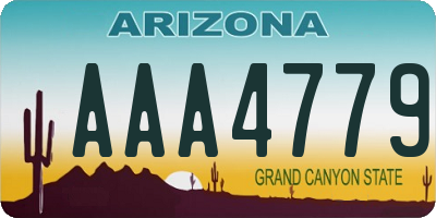 AZ license plate AAA4779
