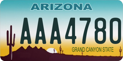 AZ license plate AAA4780